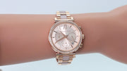  Shop Authentic Michael Kors Sofie Chronograph Rose Gold Dial Rose Gold Steel Strap Watch For Women - MK6560 - Luxxuri