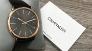  Shop Authentic Calvin Klein Posh Black Dial Black Leather Strap Watch for Men - K8Q316C3 - Luxxuri