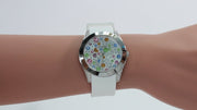  Shop Authentic Guess Wanderlust Crystals Silver Dial White Rubber Strap Watch for Women - W1059L1 - Luxxuri
