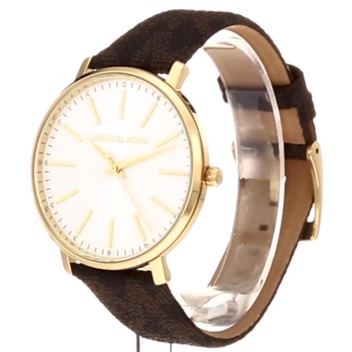  Shop Authentic Michael Kors Pyper Quartz Silver Dial Brown Leather Strap Watch For Women - MK2857 - Luxxuri