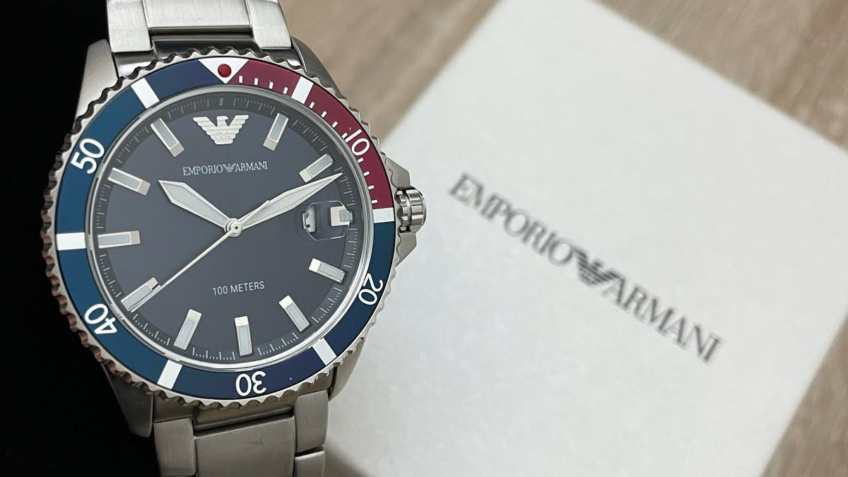  Shop Authentic Emporio Armani Diver Quartz Blue Dial Silver Steel Strap Watch For Men - AR11339 - Luxxuri