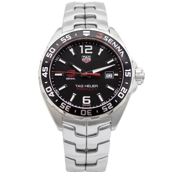  Shop Authentic Tag Heuer Formula 1 Senna Limited Edition Black Dial Silver Steel Strap Watch for Men - WAZ1012.BA0883 - Luxxuri