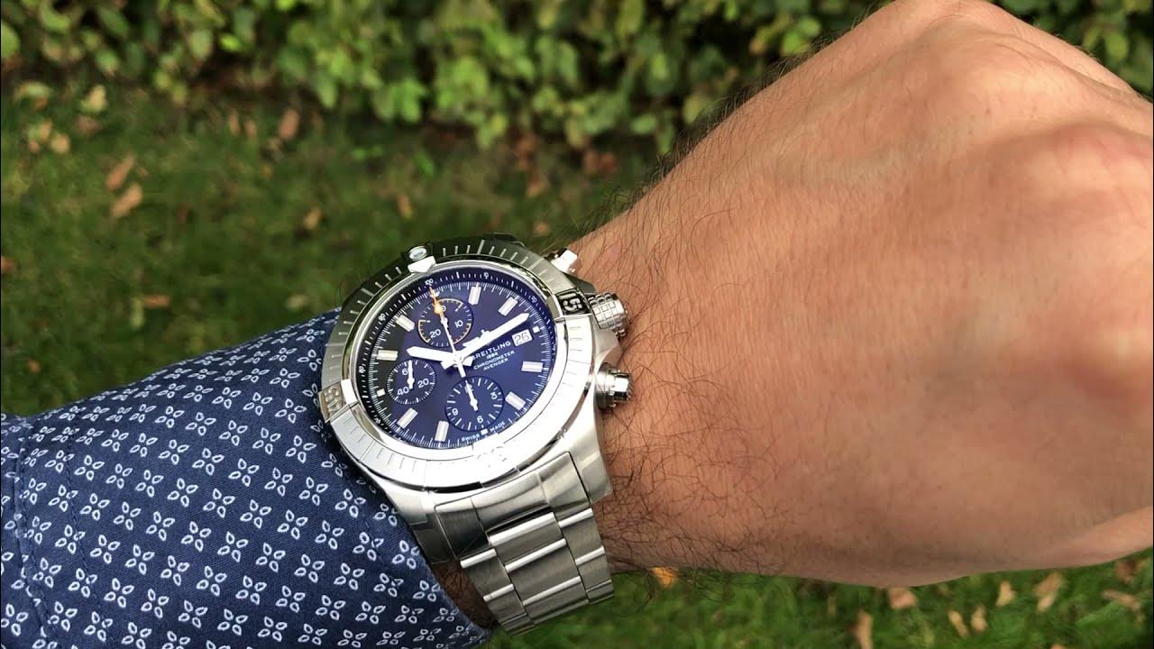 Shop Authentic Breitling Avenger Chronograph 45mm Blue Dial Silver Steel Strap Watch for Men - A13317101C1A1 - Luxxuri