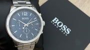  Shop Authentic Hugo Boss Professional Chronograph Blue Dial Silver Steel Strap Watch for Men - 1513527 - Luxxuri
