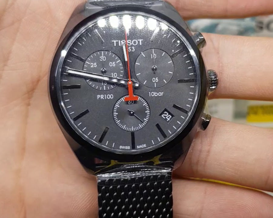  Shop Authentic Tissot T Classic PR 100 Chronograph Black Dial Black Mesh Bracelet Watch For Men - T101.417.33.051.00 - Luxxuri