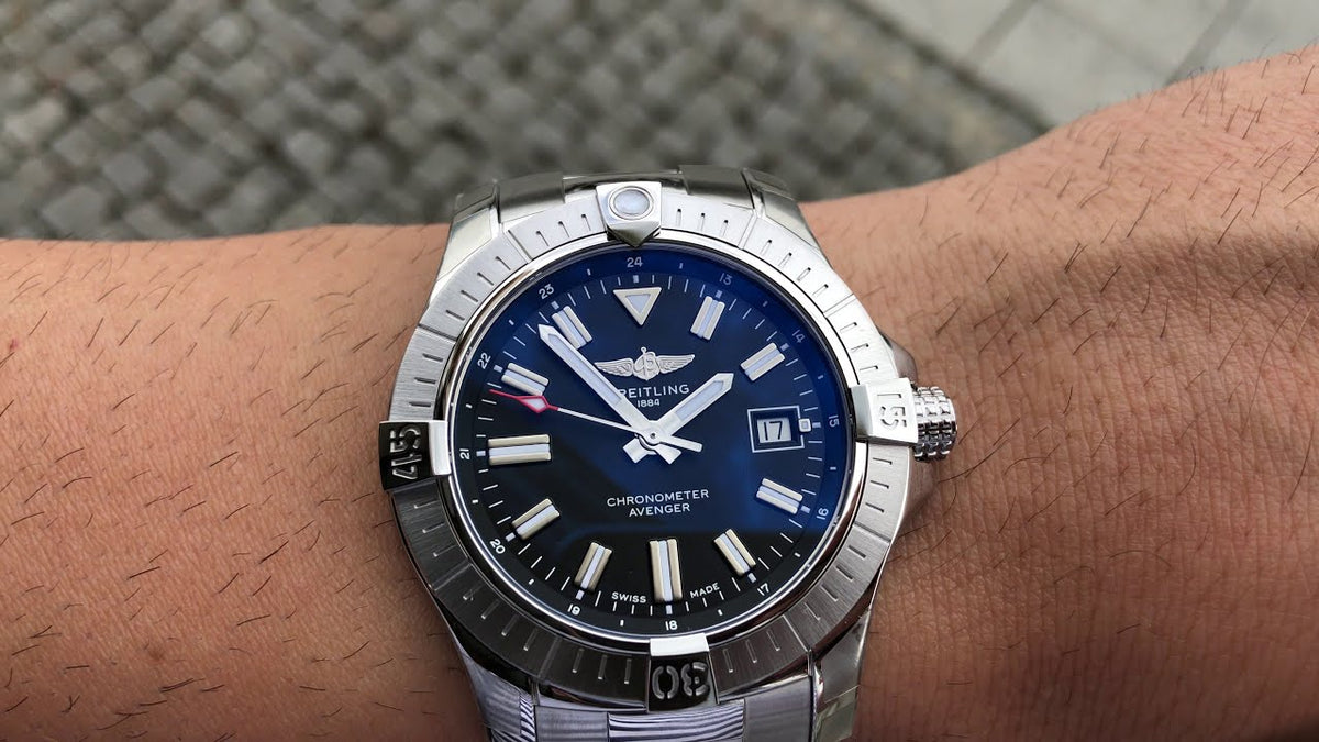  Shop Authentic Breitling Avenger Automatic 43mm Blue Dial Silver Steel Strap Watch for Men - A17318101C1A1 - Luxxuri