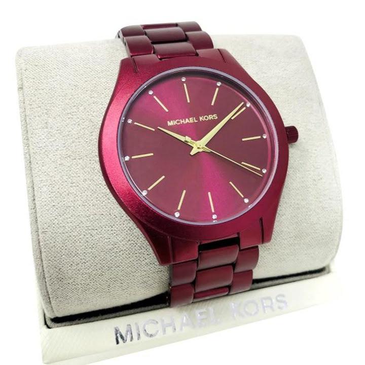  Shop Authentic Michael Kors Slim Runway Red Dial Red Steel Strap Watch For Women - MK4505 - Luxxuri