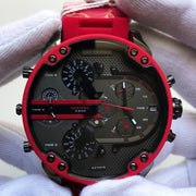  Shop Authentic Diesel Mr Daddy 2.0 Black Dial Red Steel Strap Watch For Men - DZ7370 - Luxxuri