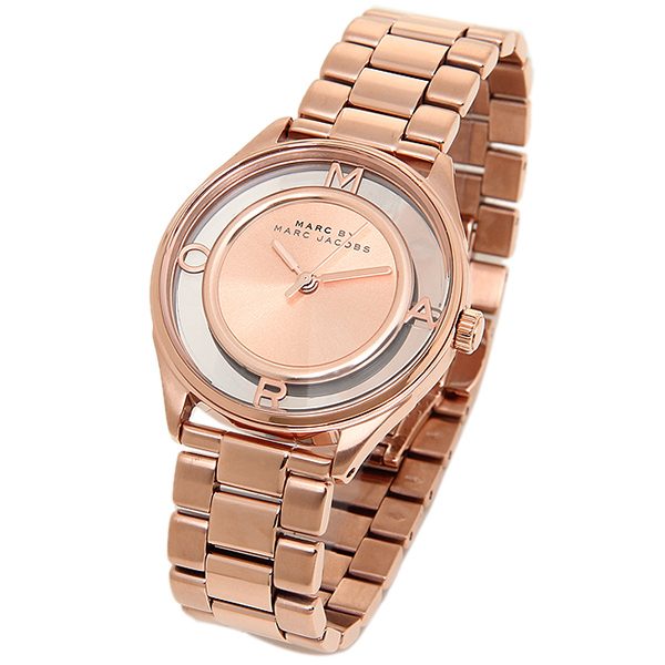  Shop Authentic Marc Jacobs Tether Transparent Rose Gold Dial Rose Gold Steel Strap Watch for Women - MBM3414 - Luxxuri