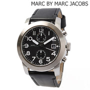  Shop Authentic Marc Jacobs Larry Chronograph Black Dial Black Leather Strap Watch for Men - MBM5033 - Luxxuri