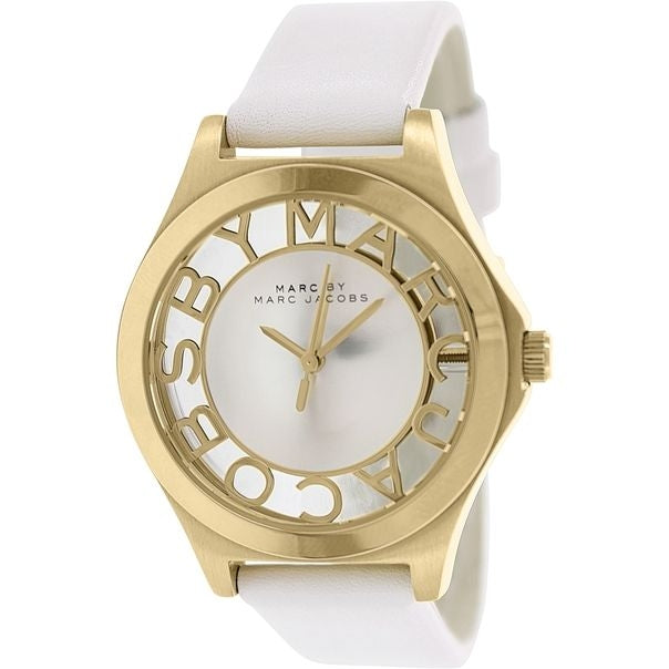  Shop Authentic Marc Jacobs Henry Skeleton White Dial White Leather Strap Watch for Women - MBM1339 - Luxxuri