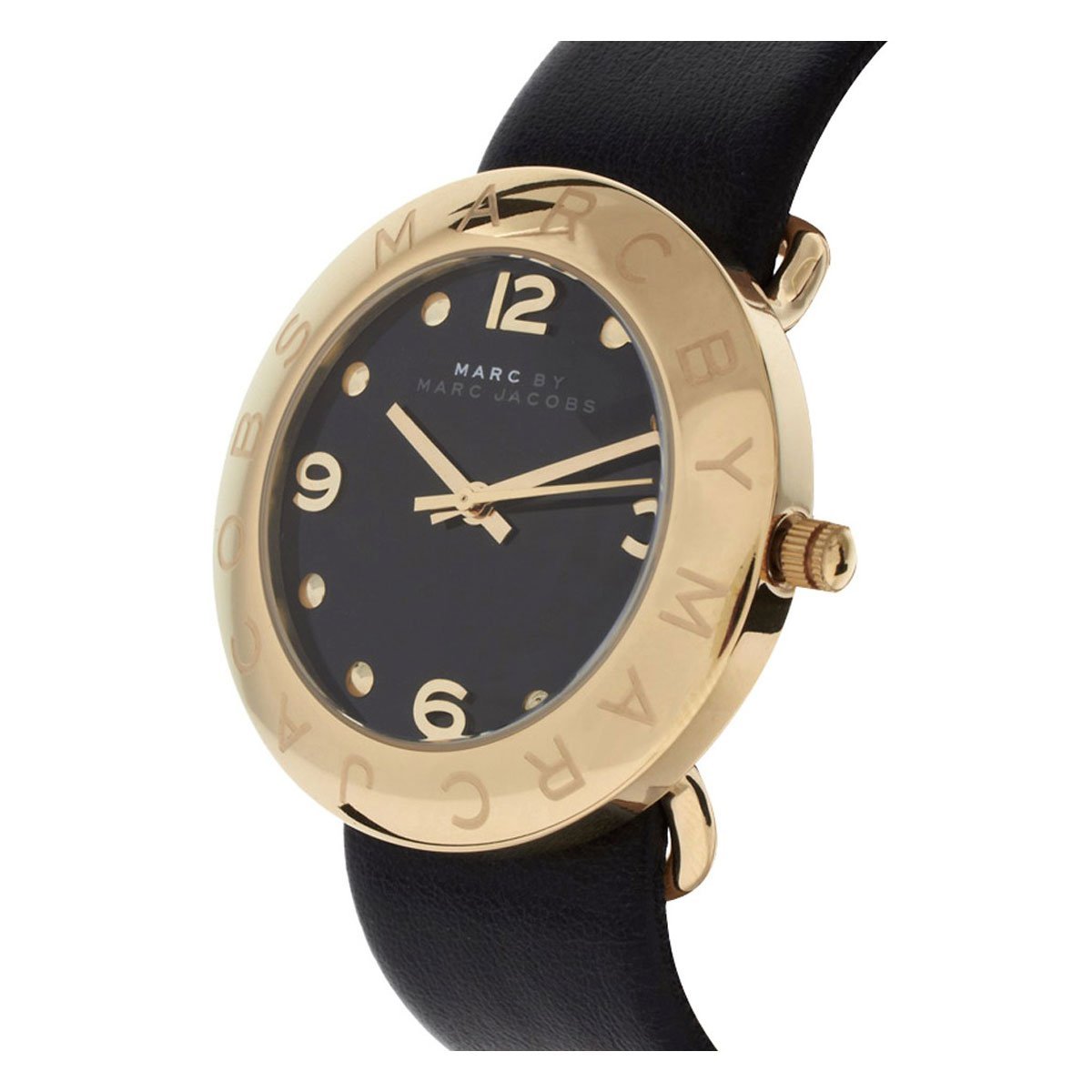  Shop Authentic Marc Jacobs Amy Black Dial Black Leather Strap Watch for Women - MBM1154 - Luxxuri