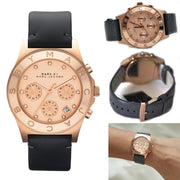  Shop Authentic Marc Jacobs Blade Chronograph Rose Gold Dial Black Leather Strap Watch for Women - MBM1188 - Luxxuri