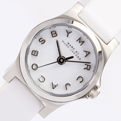  Shop Authentic Marc Jacobs Henry Dinky White Dial White Leather Strap Watch for Women - MBM1234 - Luxxuri