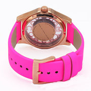  Shop Authentic Marc Jacobs Henry Skeleton Pink Dial Pink Leather Strap Watch for Women - MBM1243 - Luxxuri