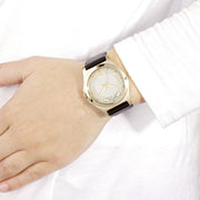  Shop Authentic Marc Jacobs Baby Dave Gold Dial Black Leather Strap Watch for Women - MBM1264 - Luxxuri