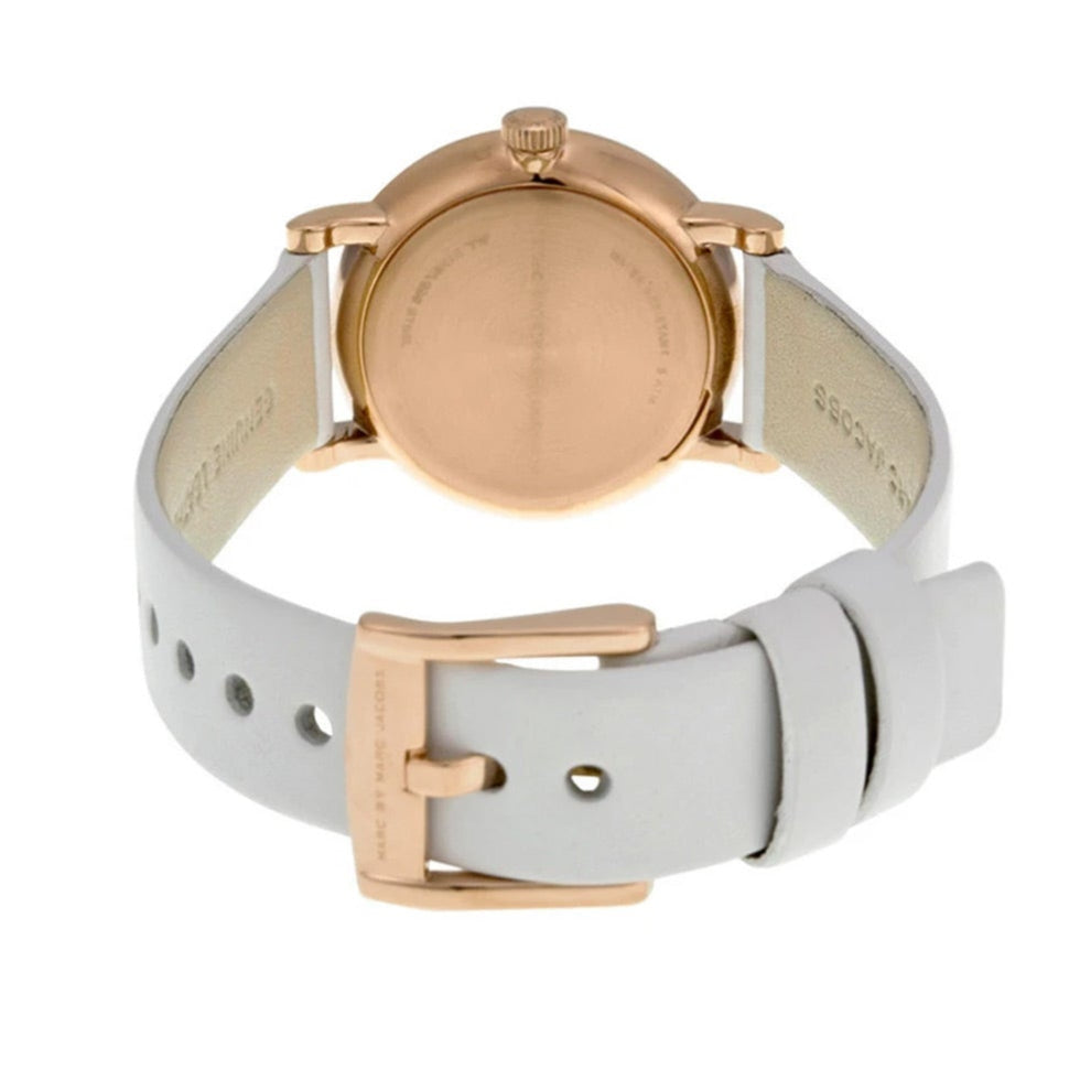  Shop Authentic Marc Jacobs Baker White Dial White Leather Strap Watch for Women - MBM1284 - Luxxuri