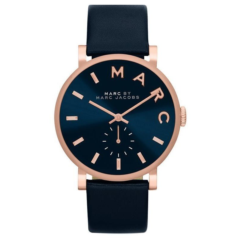  Shop Authentic Marc Jacobs Baker Navy Blue Dial Navy Blue Leather Strap Watch for Women - MBM1329 - Luxxuri