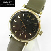  Shop Authentic Marc Jacobs Baker Olive Dial Olive Leather Strap Watch for Women - MBM1330 - Luxxuri