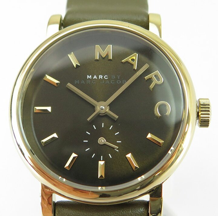  Shop Authentic Marc Jacobs Baker Olive Dial Olive Leather Strap Watch for Women - MBM1330 - Luxxuri