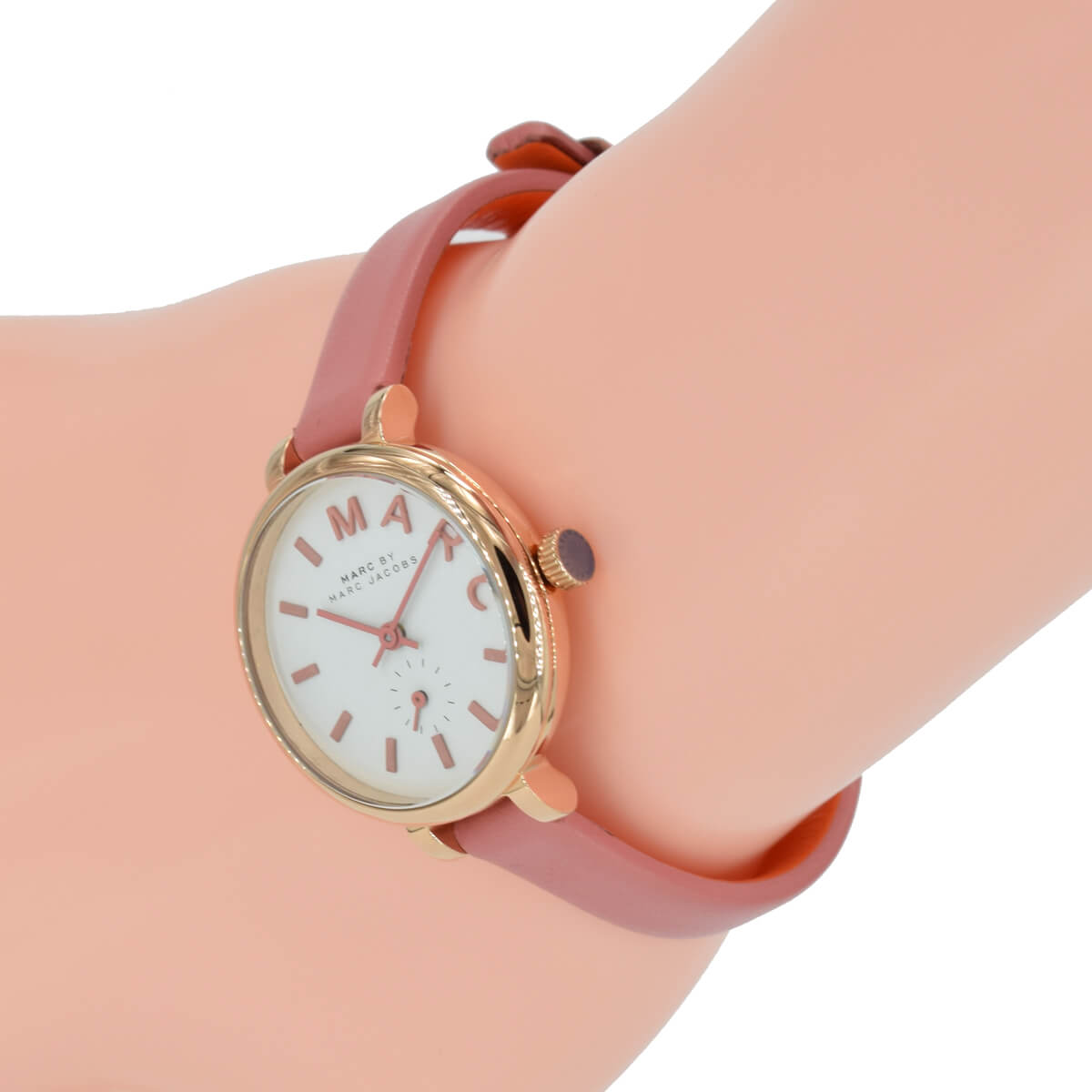  Shop Authentic Marc Jacobs Sally White Dial Orange Leather Strap Watch for Women - MBM1355 - Luxxuri