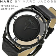  Shop Authentic Marc Jacobs Tether Transparent Black Dial Black Leather Strap Watch for Women - MBM1379 - Luxxuri
