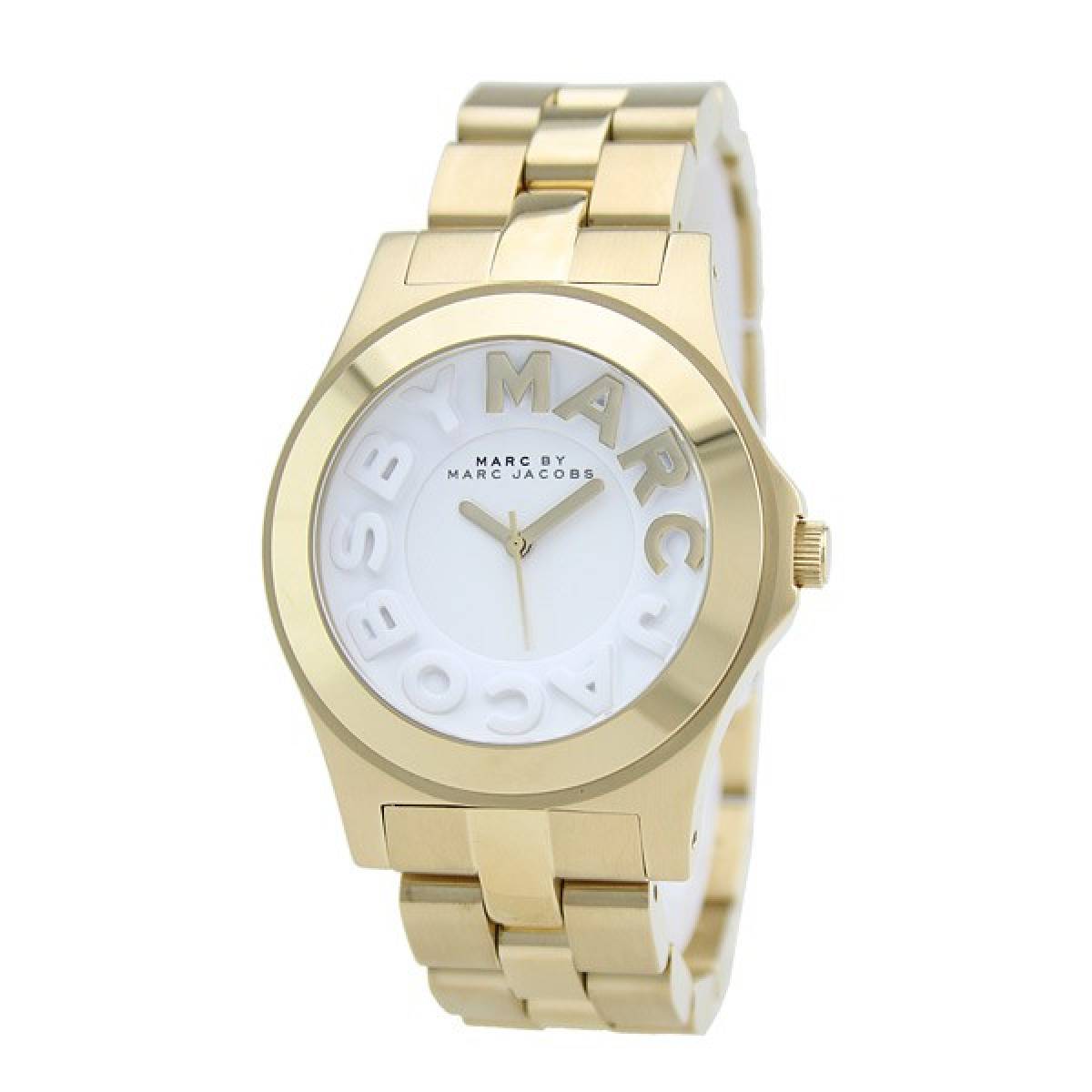  Shop Authentic Marc Jacobs Rivera White Dial Gold Steel Strap Watch for Women - MBM3134 - Luxxuri