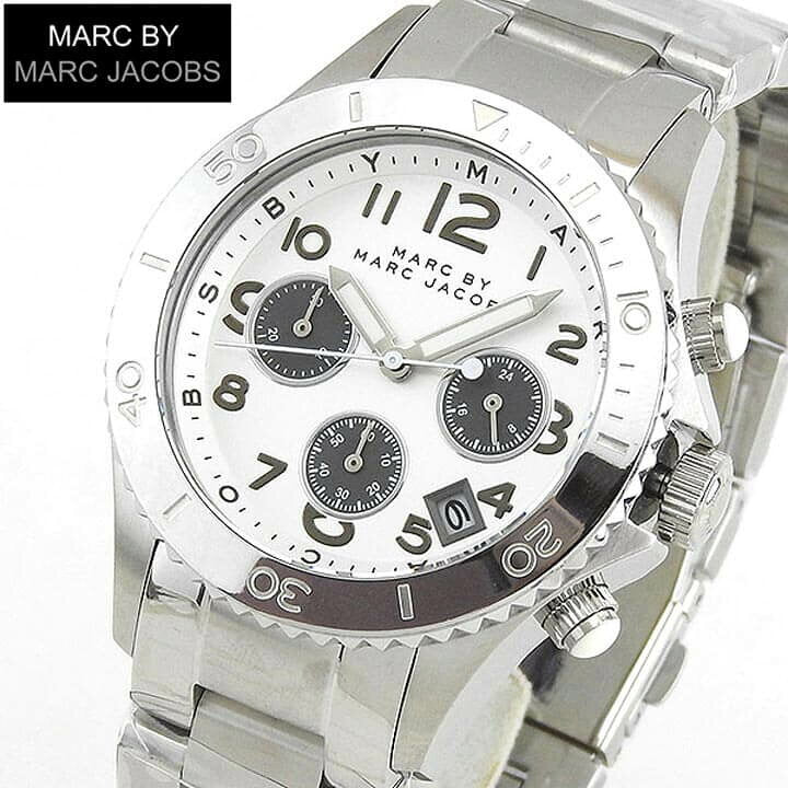  Shop Authentic Marc Jacobs Marc Chronograph Silver Dial Silver Steel Strap Watch for Men - MBM3155 - Luxxuri