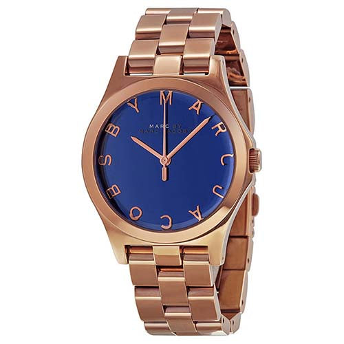  Shop Authentic Marc Jacobs Henry Blue Dial Rose Gold Steel Strap Watch for Women - MBM3213 - Luxxuri