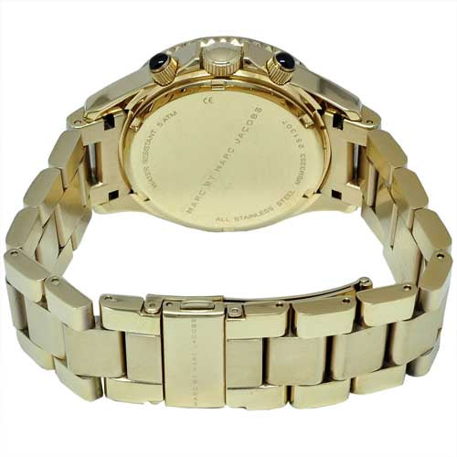 Shop Authentic Marc Jacobs Rock Chronograph Black Dial Gold Steel Strap Watch for Women - MBM3253 - Luxxuri