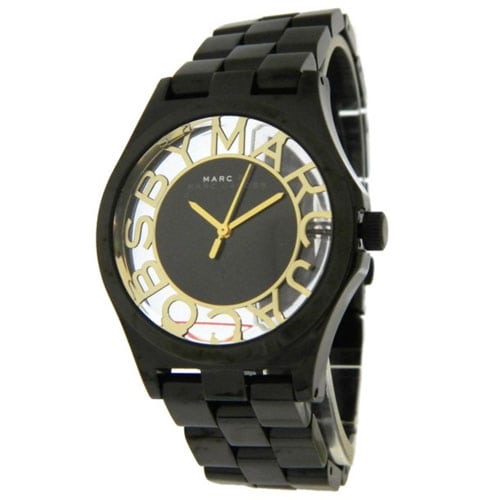  Shop Authentic Marc Jacobs Henry Transparent Black Dial Black Steel Strap Watch for Women - MBM3255 - Luxxuri