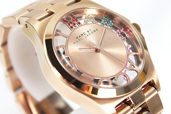  Shop Authentic Marc Jacobs Henry Skeleton Rose Gold Dial Rose Gold Steel Strap Watch for Women - MBM3264 - Luxxuri