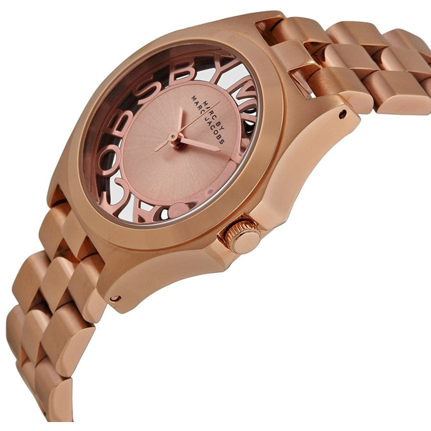  Shop Authentic Marc Jacobs Henry Rose Gold Dial Rose Gold Steel Strap Watch for Women - MBM3293 - Luxxuri