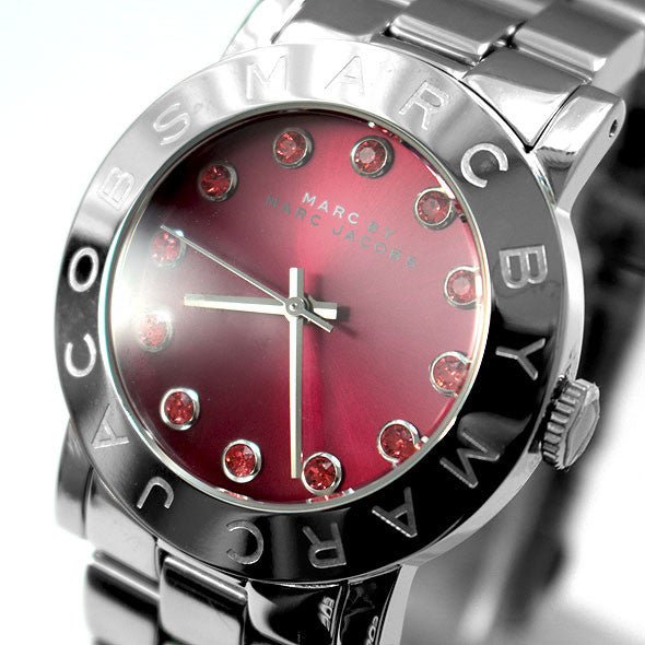  Shop Authentic Marc Jacobs Amy Red Dial Silver Steel Strap Watch for Women - MBM3333 - Luxxuri