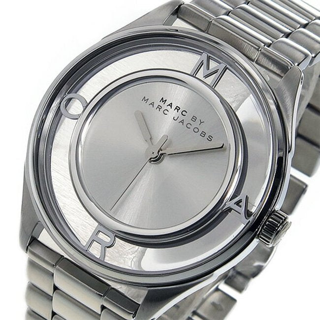  Shop Authentic Marc Jacobs Tether Transparent Silver Dial Silver Steel Strap Watch for Women - MBM3412 - Luxxuri
