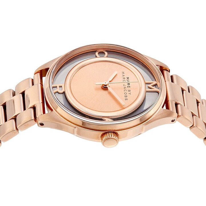  Shop Authentic Marc Jacobs Tether Transparent Rose Gold Dial Rose Gold Steel Strap Watch for Women - MBM3414 - Luxxuri