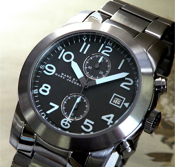  Shop Authentic Marc Jacobs Larry Chronograph Black Dial Gunmetal Grey Steel Strap Watch for Men - MBM5031 - Luxxuri