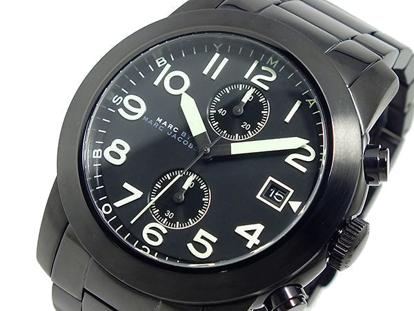  Shop Authentic Marc Jacobs Larry Chronograph Black Dial Black Steel Strap Watch for Men - MBM5052 - Luxxuri