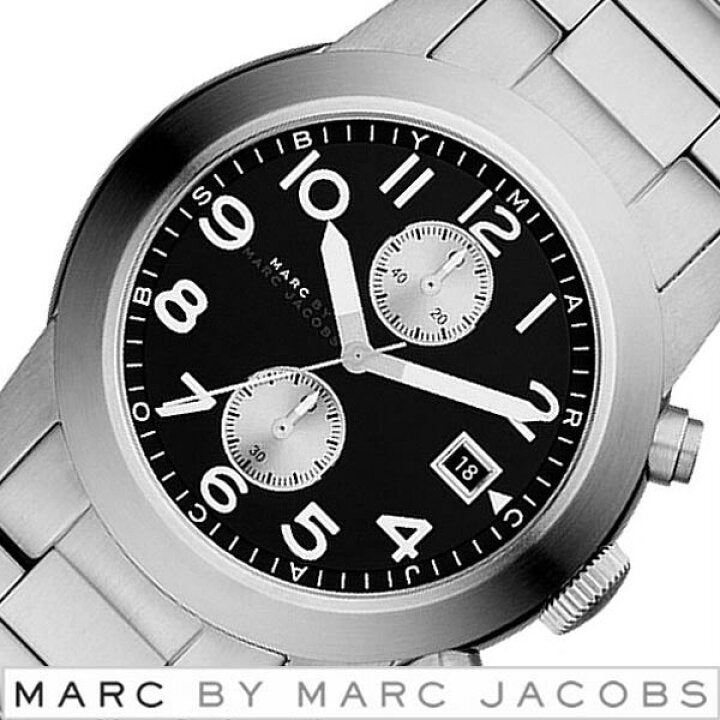  Shop Authentic Marc Jacobs Larry Chronograph Black Dial Silver Steel Strap Watch for Men - MBM5050 - Luxxuri