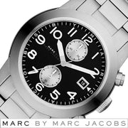  Shop Authentic Marc Jacobs Larry Chronograph Black Dial Silver Steel Strap Watch for Men - MBM5050 - Luxxuri