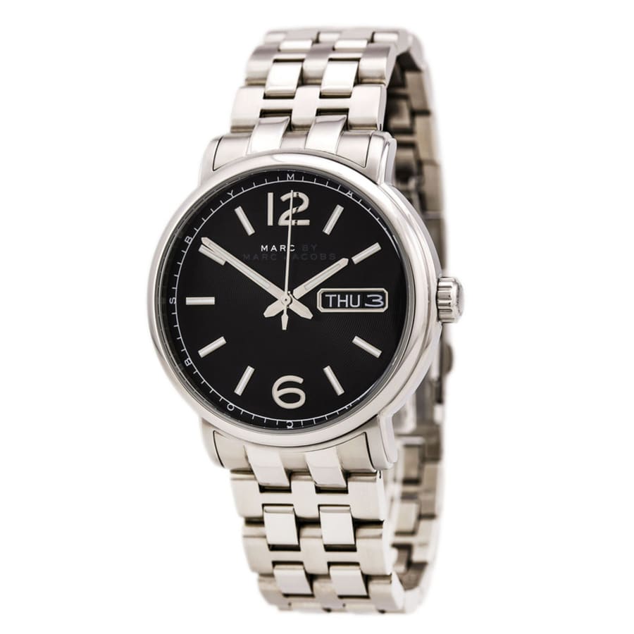  Shop Authentic Marc Jacobs Fergus Black Dial Silver Steel Strap Watch for Men - MBM5075 - Luxxuri