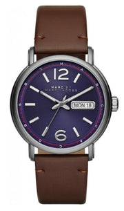  Shop Authentic Marc Jacobs Fergus Blue Dial Brown Leather Strap Watch for Men - MBM5078 - Luxxuri