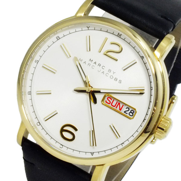  Shop Authentic Marc Jacobs Fergus White Dial Black Leather Strap Watch for Men - MBM5081 - Luxxuri