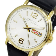  Shop Authentic Marc Jacobs Fergus White Dial Black Leather Strap Watch for Men - MBM5081 - Luxxuri