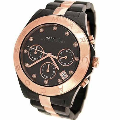  Shop Authentic Marc Jacobs Blade Chronograph Grey Dial Two Tone Steel Strap Watch for Women - MBM8583 - Luxxuri