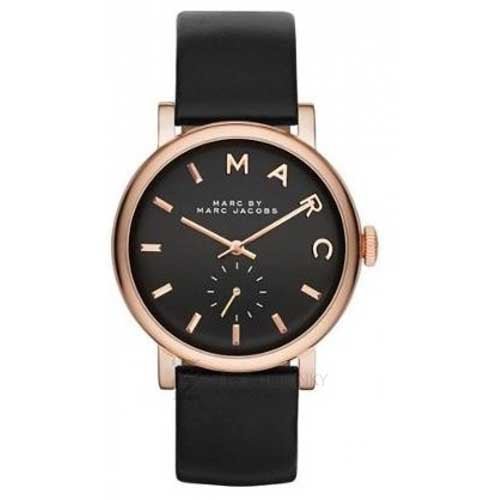  Shop Authentic Marc Jacobs Baker Black Dial Black Leather Strap Watch for Women - MBM8633 - Luxxuri