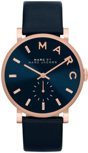  Shop Authentic Marc Jacobs Baker Navy Blue Dial Navy Blue Leather Strap Watch for Women - MBM1329 - Luxxuri