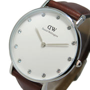  Shop Authentic Daniel Wellington Classy St Mawes White Dial Brown Leather Strap Watch For Women - DW00100079 - Luxxuri