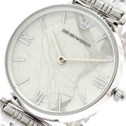  Shop Authentic Emporio Armani Gianni T Bar White Marble Dial Silver Steel Strap Watch For Women - AR11170 - Luxxuri