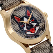  Shop Authentic Gucci G-Timeless Brown Dial Brown Leather Strap Unisex Watch - YA1264057 - Luxxuri